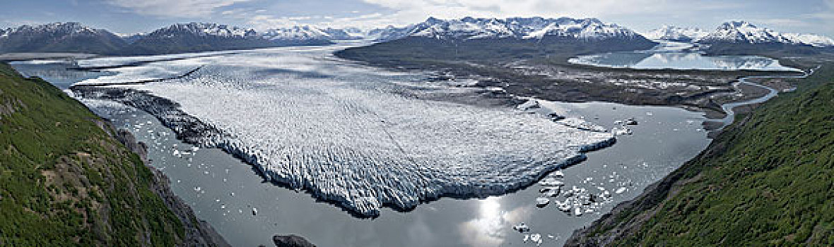 全景,冰河,泻湖,阿拉斯加,美国