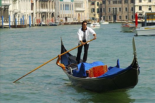 平底船船夫,威尼斯,意大利