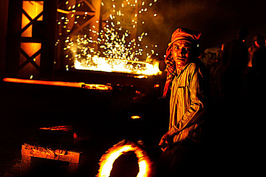工人,钢铁,工厂,工作,安全装备,工具,铁,热,地点,鞋,烧,一个,粗心,局部