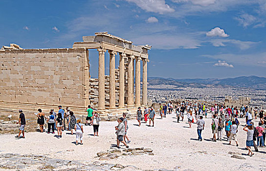 伊瑞克提翁神庙,庙宇,雅典卫城,雅典,阿提卡,希腊,欧洲