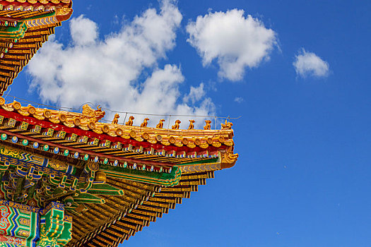 北京故宫太和门屋顶脊兽