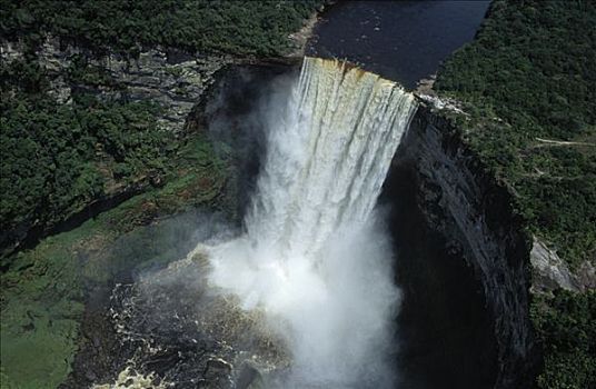 瀑布,河,圭亚那