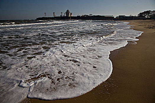 大海,海浪,海湾,海滩,沙滩,潮水,动荡,潮汐,北戴河