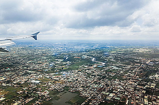 飞机上俯视的胡志明市