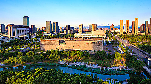 俯瞰,建筑群,大楼,道路,城市,全景