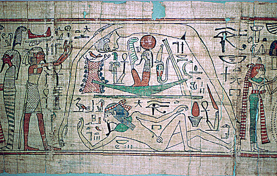 埃及人,纸莎草,展示,象征,天宇,艺术家,未知