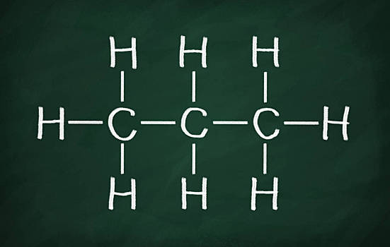 结构,模型,丙烷,黑板