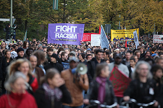 抗议,柏林,几个,人,连接,德国国会大厦,右边,住宅,和谐,公寓,德国,欧洲