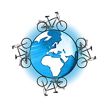 自行车,骑自行车,地球