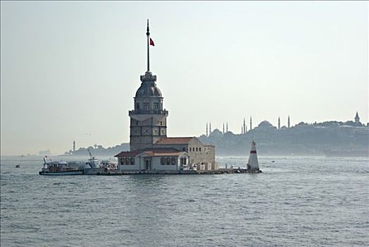 塔,金角湾,博斯普鲁斯海峡,伊斯坦布尔,土耳其,欧洲,亚洲