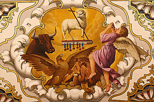 羊羔,上帝,壁画,教堂,塞维利亚,西班牙