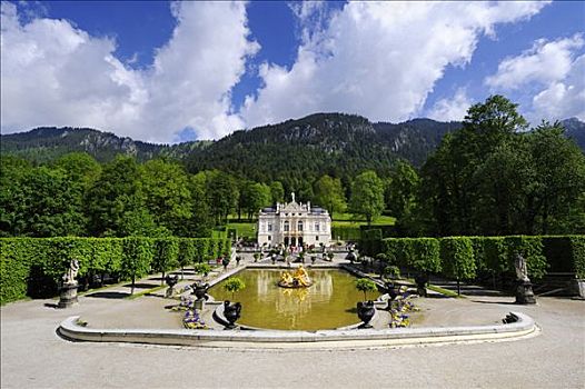 花园,宫殿,靠近,地区,加米施帕藤基兴,巴伐利亚,德国,欧洲