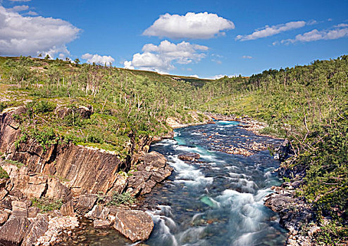 河,国家公园,诺尔兰郡,挪威,斯堪的纳维亚,欧洲