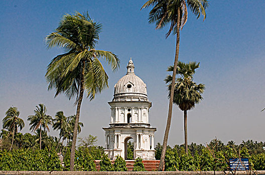 棕榈树,正面,老,教堂,加尔各答,西孟加拉,印度