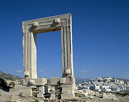 入口,阿波罗神庙,纳克索斯岛,基克拉迪群岛,希腊