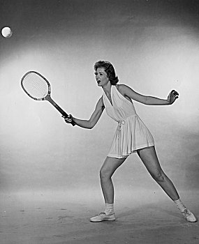 女青年,玩,网球