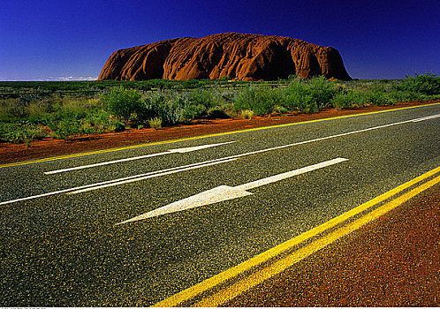 公路,艾尔斯巨石,乌卢鲁巨石,澳大利亚