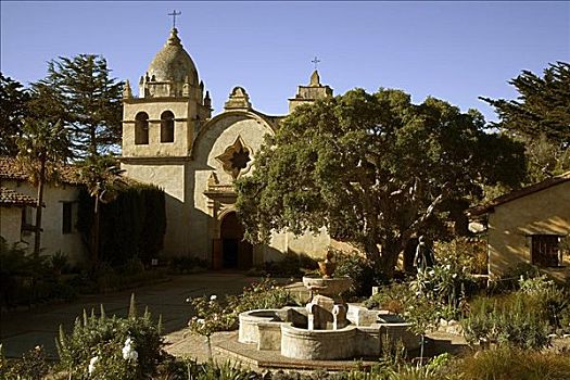 花园,正面,教堂,加利福尼亚,美国