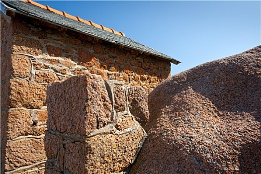 墙壁,传统,石头,房子