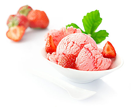 冰激凌,新鲜,草莓