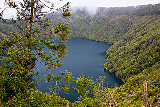 圣地亚哥,火山湖,靠近,赛特港,岛屿,亚速尔群岛,葡萄牙