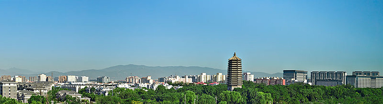 北京玲珑公园的俯视全景图