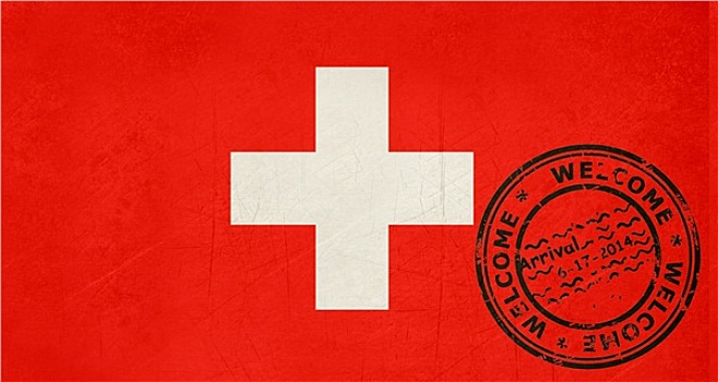 欢迎,瑞士,旗帜,护照