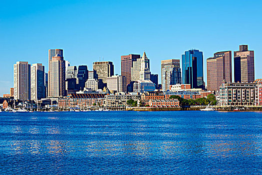 波士顿,马萨诸塞,天际线,港口,美国