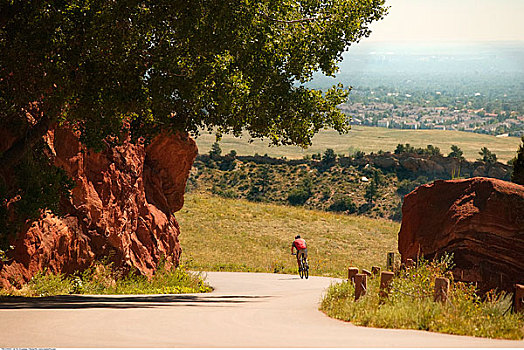 男人,赖丁山,自行车,红岩,科罗拉多,美国