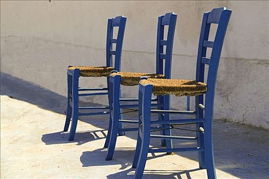 希腊,蓝色,椅子,多德卡尼斯群岛