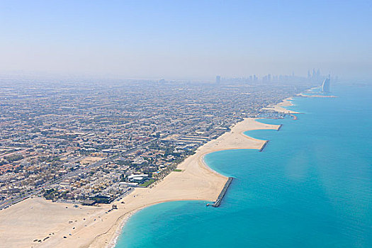 航拍,海滩,帆船酒店,背景,迪拜,阿联酋