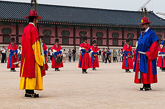 仪式,换岗,景福宫,首尔,韩国