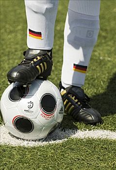脚,德国,国家,球员,站立,仿制,球,2008欧洲杯