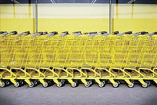 排,黄色,购物车