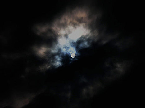乌云,遮盖,月亮,夜晚