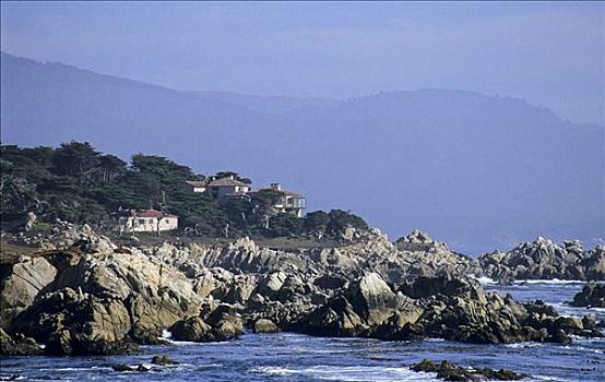 房子,海岸,大,加利福尼亚,美国