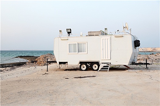 拖车,阿拉伯湾,海滩,卡塔尔,中东