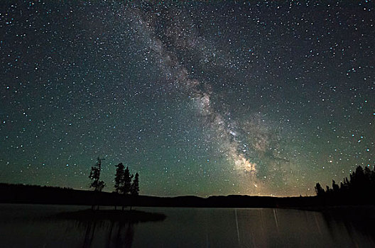 湖,星,夜晚,潘提顿,不列颠哥伦比亚省,加拿大