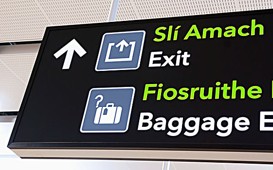 双语,签到,英文,爱尔兰,机场,出口,行李认领