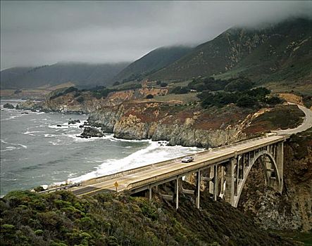 沿岸,道路,加利福尼亚
