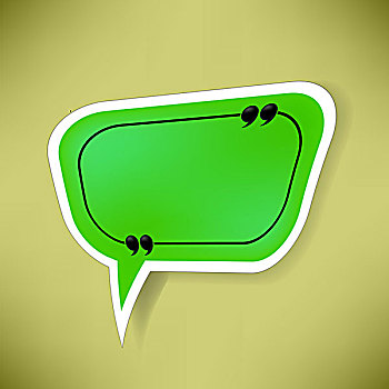 绿色,纸,对话气泡框