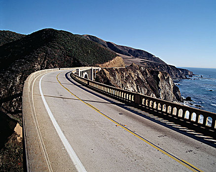 俯拍,公路,大,加利福尼亚,美国