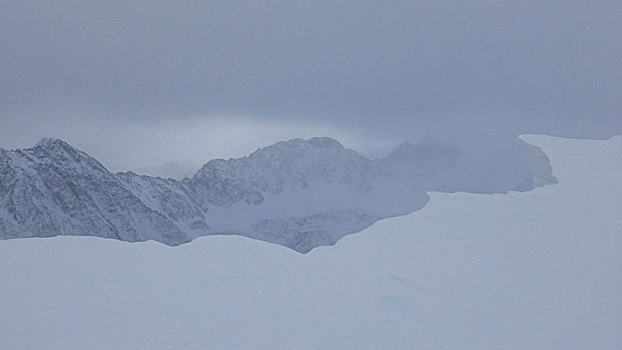 雪堆,山,暴风雪,风景,提洛尔