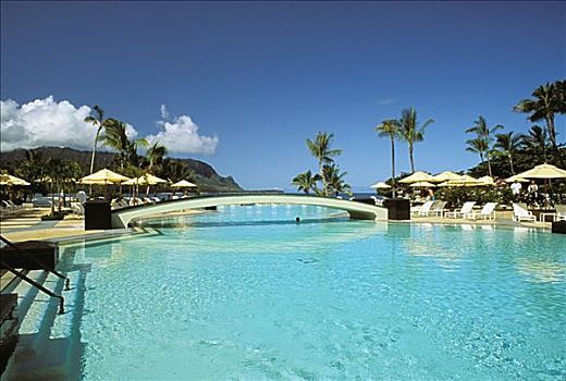 夏威夷,考艾岛,普林斯维尔,酒店,游泳池,清晰,白天