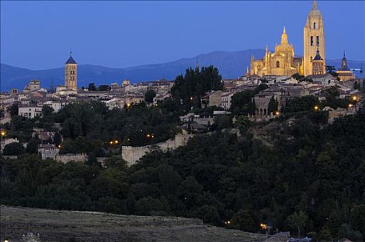 城堡,大教堂,塞戈维亚,卡斯提尔,西班牙,欧洲