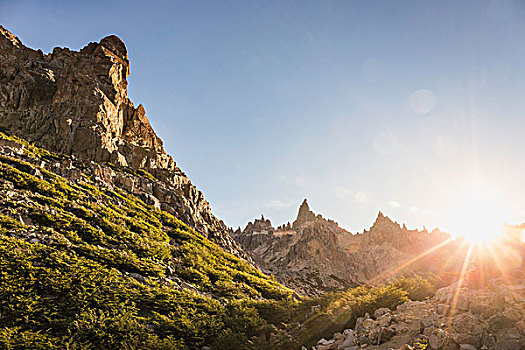 日光,风景,山,纳韦尔瓦皮,国家公园,里奥内格罗,阿根廷