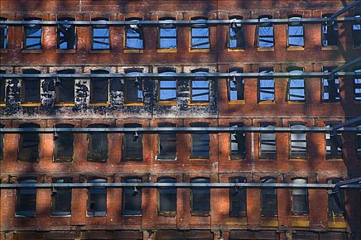 窗户,废弃,建筑,波士顿,马萨诸塞,美国