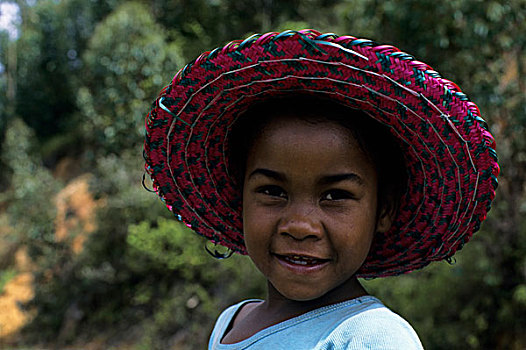 马达加斯加,靠近,肖像,女孩