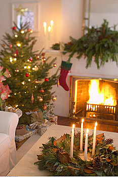圣诞节,桌面摆饰,客厅