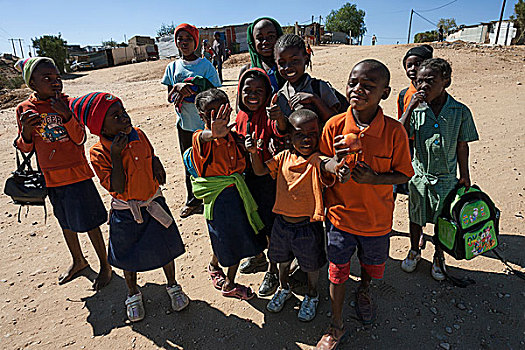 学童,校服,城镇,温得和克,纳米比亚,非洲